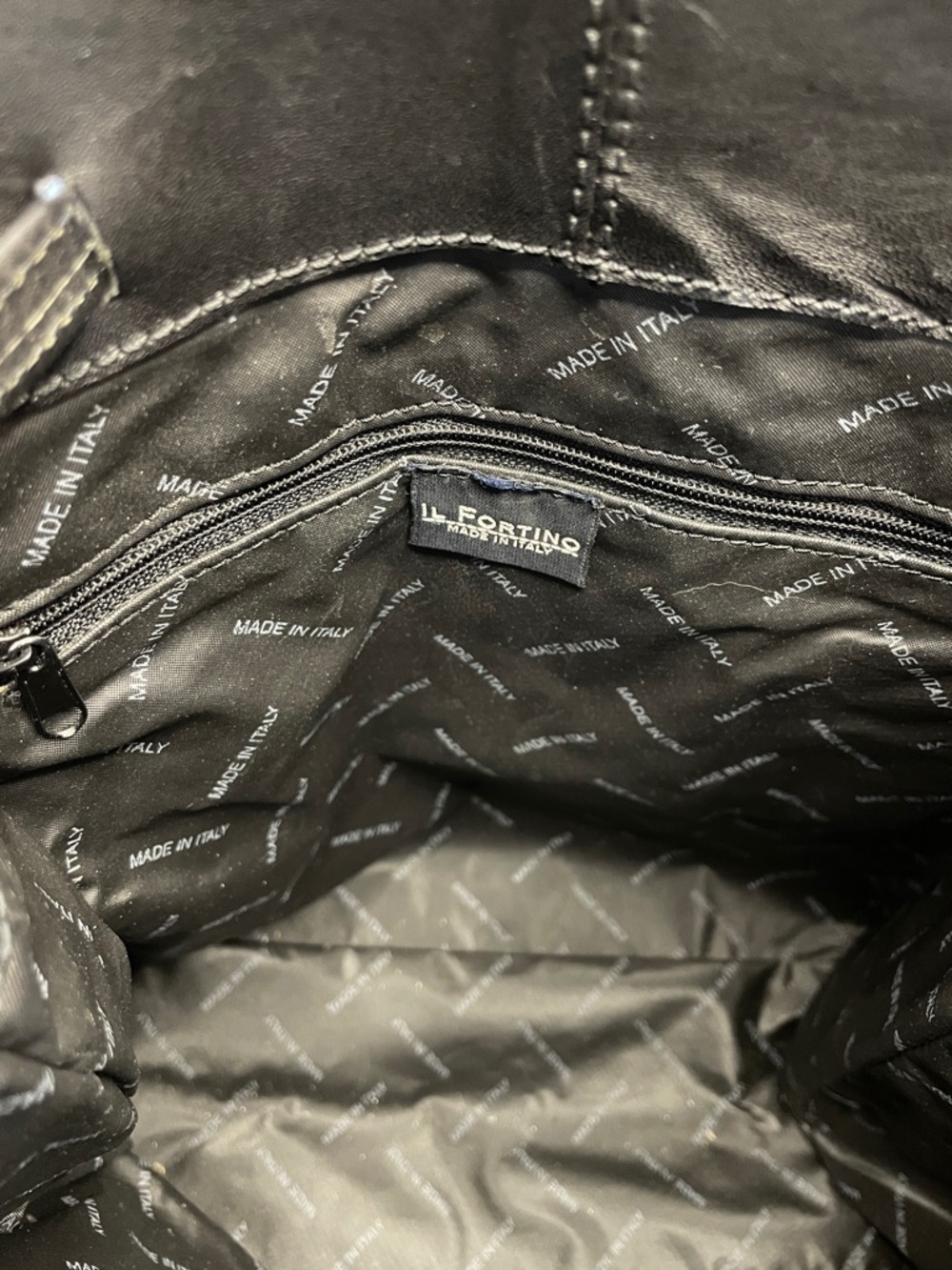 Vintage Black Leather Italian II FORTINO Backpack with Gold Accent. - Picture 5 of 7